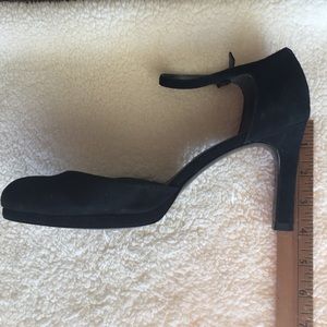 Jennifer Moore Black Suede 4" Heel with Ankle Strap